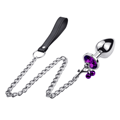Anal Sex Toys Plug Butt Stainless Steel Crystal 3pcs Set Metal Anal plug with Bell