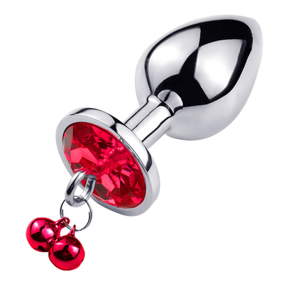 Anal Sex Toys Plug Butt Stainless Steel Crystal 3pcs Set Metal Anal plug with Bell