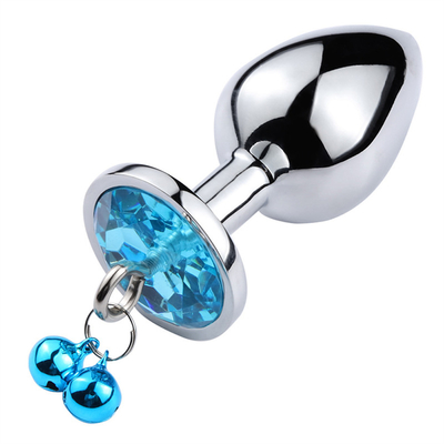 Anal Sex Toys Plug Butt Stainless Steel Crystal 3pcs Set Metal Anal plug with Bell