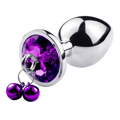 Anal Sex Toys Plug Butt Stainless Steel Crystal 3pcs Set Metal Anal plug with Bell