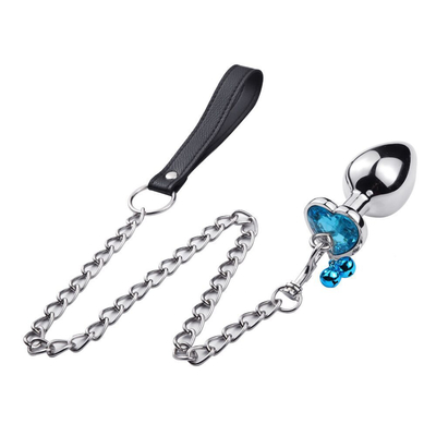 Heart-Shaped Bell Ring Butt Plug Anal Sex Toy with chain Metal For Man And Woman Waterproof Small Weight Material
