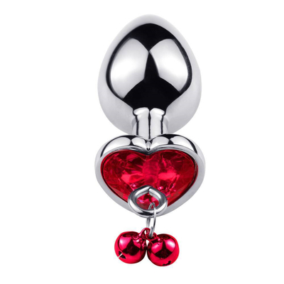 Heart-Shaped Bell Ring Butt Plug Anal Sex Toy with chain Metal For Man And Woman Waterproof Small Weight Material