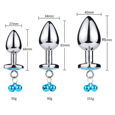 Heart-Shaped Bell Ring Butt Plug Anal Sex Toy with chain Metal For Man And Woman Waterproof Small Weight Material