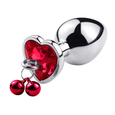 Heart-Shaped Bell Ring Butt Plug Anal Sex Toy with chain Metal For Man And Woman Waterproof Small Weight Material