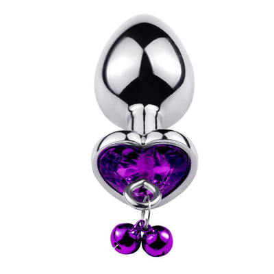 Heart-Shaped Bell Ring Butt Plug Anal Sex Toy with chain Metal For Man And Woman Waterproof Small Weight Material