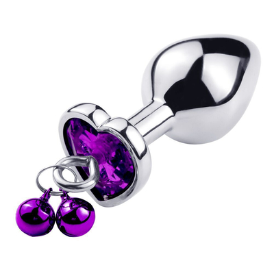 Heart-Shaped Bell Ring Butt Plug Anal Sex Toy with chain Metal For Man And Woman Waterproof Small Weight Material