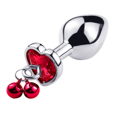 Heart-Shaped Bell Ring Butt Plug Anal Sex Toy with chain Metal For Man And Woman Waterproof Small Weight Material