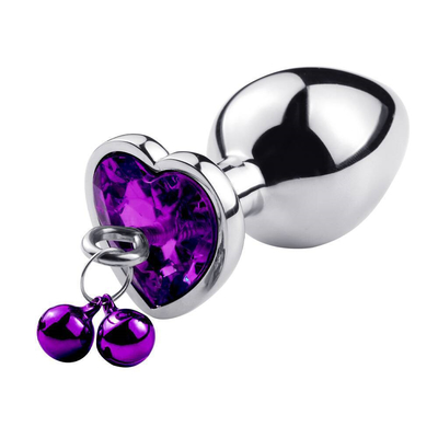 Heart-Shaped Bell Ring Butt Plug Anal Sex Toy with chain Metal For Man And Woman Waterproof Small Weight Material