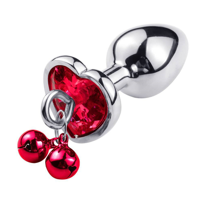 Heart-Shaped Bell Ring Butt Plug Anal Sex Toy with chain Metal For Man And Woman Waterproof Small Weight Material