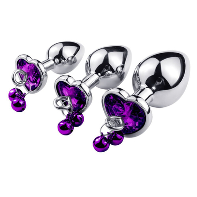Heart-Shaped Bell Ring Butt Plug Anal Sex Toy with chain Metal For Man And Woman Waterproof Small Weight Material