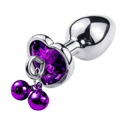 Heart-Shaped Bell Ring Butt Plug Anal Sex Toy with chain Metal For Man And Woman Waterproof Small Weight Material