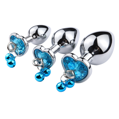 Heart-Shaped Bell Ring Butt Plug Anal Sex Toy with chain Metal For Man And Woman Waterproof Small Weight Material