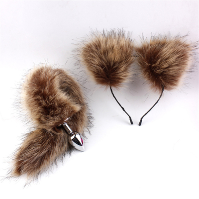 New Style Fox Tail Anal Plug Toys, Anal Butt Plug , Tail Anal Plug For Women Fancy Cat Kitty Costume Ear Party Hair Head