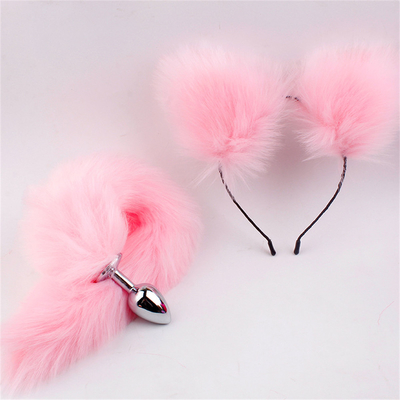 New Style Fox Tail Anal Plug Toys, Anal Butt Plug , Tail Anal Plug For Women Fancy Cat Kitty Costume Ear Party Hair Head