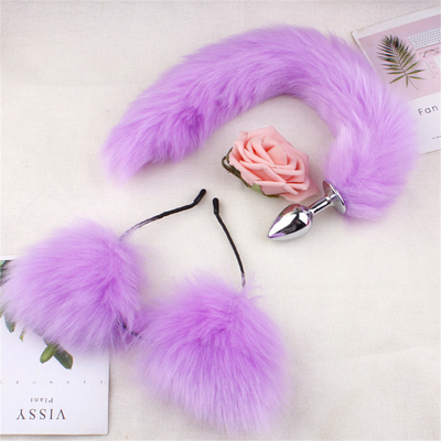 New Style Fox Tail Anal Plug Toys, Anal Butt Plug , Tail Anal Plug For Women Fancy Cat Kitty Costume Ear Party Hair Head