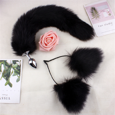 New Style Fox Tail Anal Plug Toys, Anal Butt Plug , Tail Anal Plug For Women Fancy Cat Kitty Costume Ear Party Hair Head