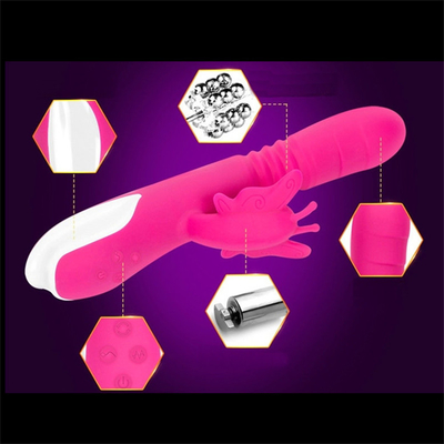 Automatic Thrusting Head Portable USB Charger Rabbit Vibrator For Women