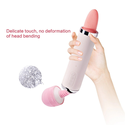 Dual Heed AV Wand Tongue Licking Suction Vibrator Pussy Vagina Massage Female Masturbation Vibrator