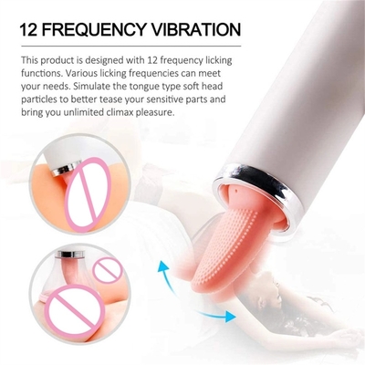 Dual Heed AV Wand Tongue Licking Suction Vibrator Pussy Vagina Massage Female Masturbation Vibrator