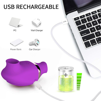 USB Rechargeable Silicone Nipple Sucking Vibrator Clitoris Licking Vibrator Sex Toys For Women