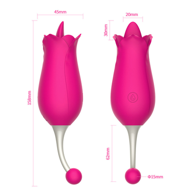 Double Heads Rose Vibrator Nipple Clitoral Stimulation Massage Vibrator Tongue Licking Pussy Vibrator Sex Toy For Women