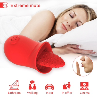 High Quality Silicone Rechargeable Portable Rose Tongue Licking Massage Vibrator For Women