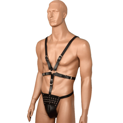 Cheap Sex Toy Strap On Body Adult Leather Harness Restraints Product Sex Male Wearing Bondage For Man