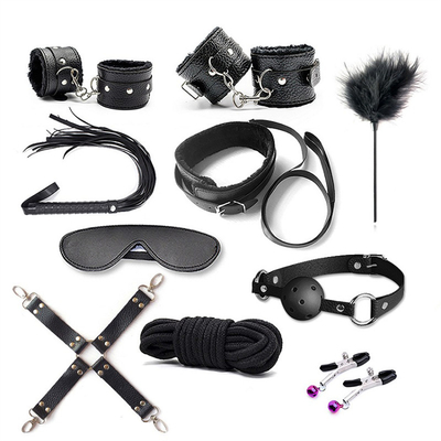 10pcs/set SM Products Bondage PU Leather Fetish Kit Restraints Slave Sex Toy Bondage For Couples