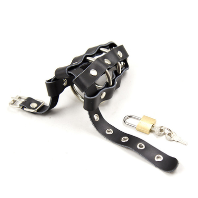 High Quality Leather Male Chastity Device Penis Lock Cock Cage