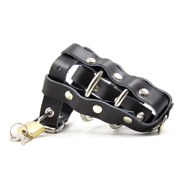 High Quality Leather Male Chastity Device Penis Lock Cock Cage