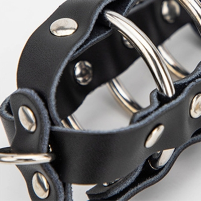 High Quality Leather Male Chastity Device Penis Lock Cock Cage