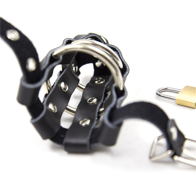 High Quality Leather Male Chastity Device Penis Lock Cock Cage