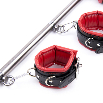 Spreader Bar PU Leather Handcuffs &amp; Ankle cuff Sex Products for Female Bondage Restraints