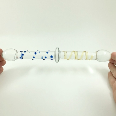 Colorful Glass dildo Double head glass dildos Anal butt plug large pyrex glass dildo for women