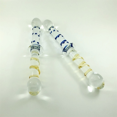 Colorful Glass dildo Double head glass dildos Anal butt plug large pyrex glass dildo for women