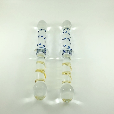 Colorful Glass dildo Double head glass dildos Anal butt plug large pyrex glass dildo for women