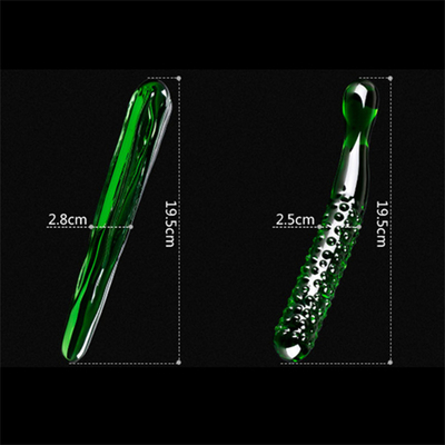 Crystal Penis Anal Butt Plug G-Spot Clitoral Masturbation Eggplant Glass Dildo For Women