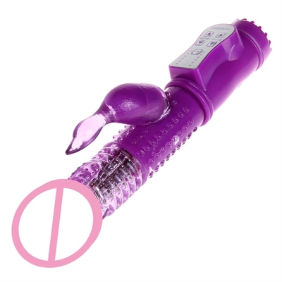 Rechargeable Thrust Rotation G Spot Dildo Dual pussy Rabbit sex vagina Vibrator for Women Female Clitoris Sex Toy