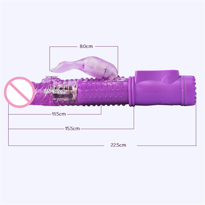 Rechargeable Thrust Rotation G Spot Dildo Dual pussy Rabbit sex vagina Vibrator for Women Female Clitoris Sex Toy