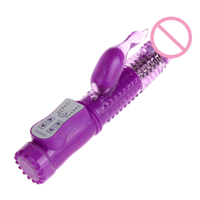 Rechargeable Thrust Rotation G Spot Dildo Dual pussy Rabbit sex vagina Vibrator for Women Female Clitoris Sex Toy