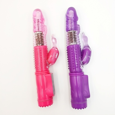 Rechargeable Thrust Rotation G Spot Dildo Dual pussy Rabbit sex vagina Vibrator for Women Female Clitoris Sex Toy