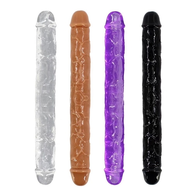 Super Soft TPE TWO-HEADED Dildo Realistic Sex Toy Penis For Woman