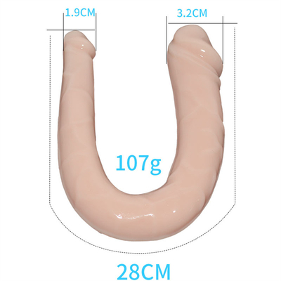 Medical TPE Dildo U-Shaped Dildo Double Head Penis For Women's Masturbation