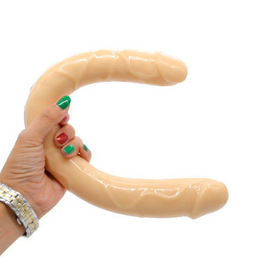 Medical TPE Dildo U-Shaped Dildo Double Head Penis For Women's Masturbation