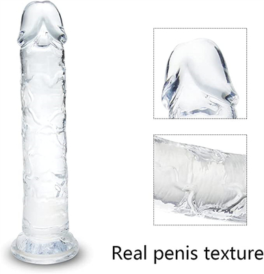 Realistic Jelly Dildo for Beginners, 7 inch Crystal G-Spot Dildos, Flexible Penis Cock with Suction Cup for Hand Free Pl
