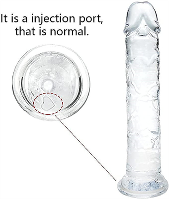 Realistic Jelly Dildo for Beginners, 7 inch Crystal G-Spot Dildos, Flexible Penis Cock with Suction Cup for Hand Free Pl