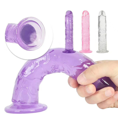 Realistic Jelly Dildo for Beginners, 7 inch Crystal G-Spot Dildos, Flexible Penis Cock with Suction Cup for Hand Free Pl