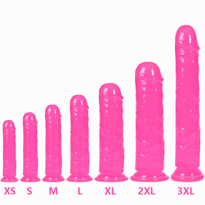 Realistic Jelly Dildo for Beginners, 7 inch Crystal G-Spot Dildos, Flexible Penis Cock with Suction Cup for Hand Free Pl