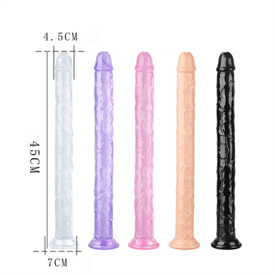 Realistic Jelly Dildo for Beginners, 7 inch Crystal G-Spot Dildos, Flexible Penis Cock with Suction Cup for Hand Free Pl