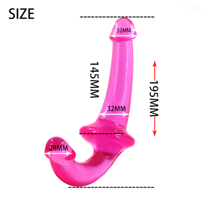 Erotic Double Ended High Transparency TPE Penis Strapon Penis Lesbian Sex Toys Strapless Dildo